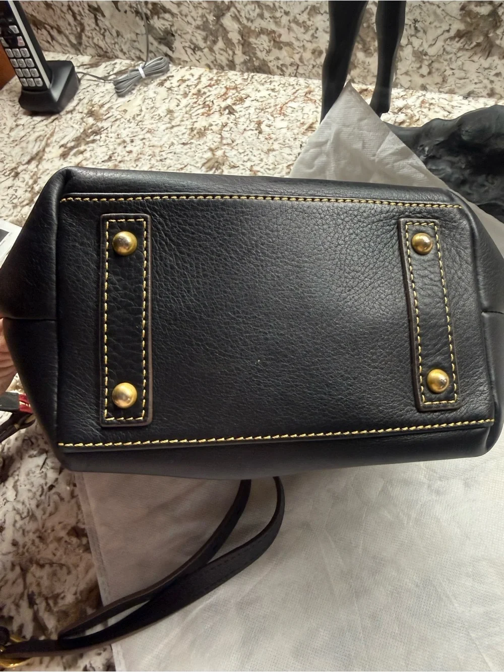 Dooney & Bourke Black Leather Crossbody with Horseshoe Appliqué - Picture 3 of 11